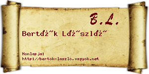 Bertók László névjegykártya