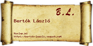 Bertók László névjegykártya