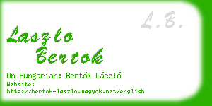 laszlo bertok business card