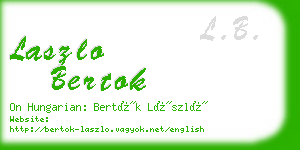 laszlo bertok business card